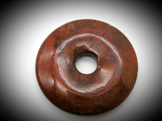 Donut Anhnger in Brekzien Jaspis 38  mm