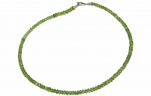 Wunderschner facettierte Peridot-Halskette mit 925er Silber