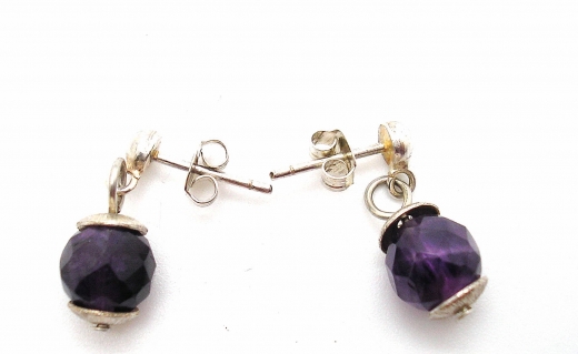 Wunderschne Amethyst Ohrstecker mit 925 Sterlingsilber