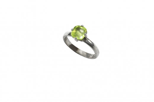 Peridot Ring 925-Silber Facettiert Gre: 16/ 56