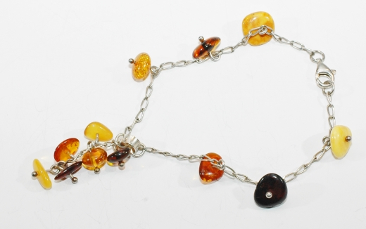 Schne Bernstein-Armband in 925 Silbergefasst