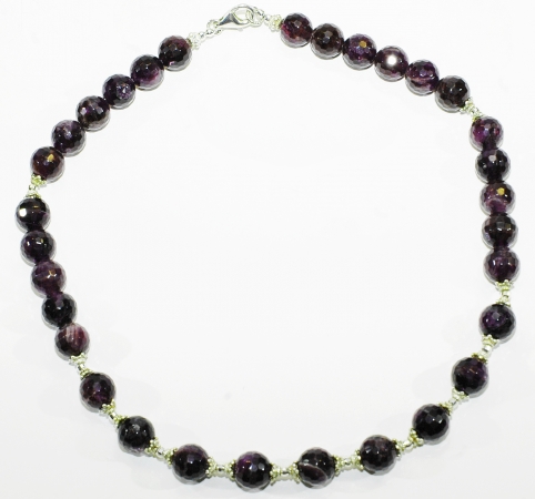 Wunderschne Amethyst Dunkel- facettiert-Halskette  A Qualitt