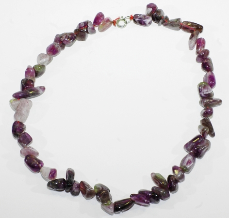 Amethyst Halskette mit 925 er Silber Federring Verschluss