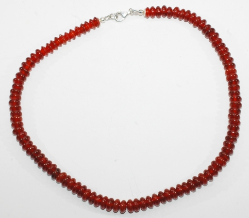 Carneol-ReifenHalskette mit 925er Silber Karabiner Verschluss
