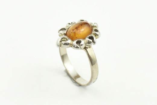 Bernstein Ring in 925er Sterling Silber gefasst