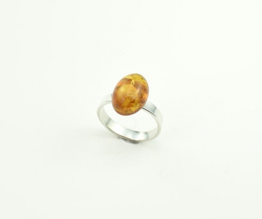 Bernstein Ring in 925er Silber