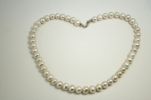 Swasser Perlenkette Halskette mit 925er Silber Karabiner Verschlu