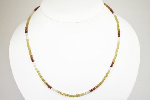 Feuer Opal facettiert Halskette mit Karabinerverschlussin 10 Karat Gold