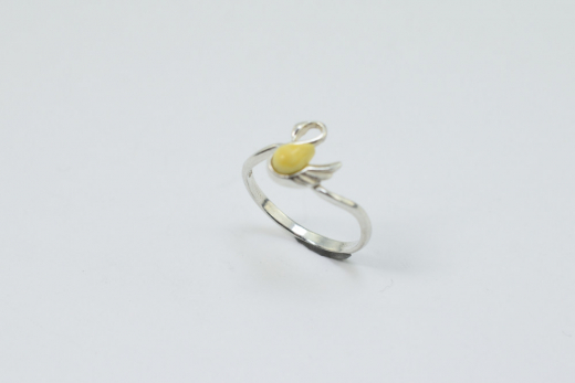 Bernstein Ring in 925 Silber gefast