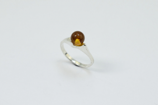 Bernstein Ring in 925 Silber gefast