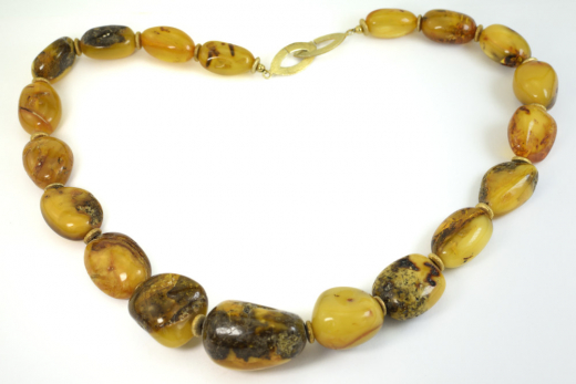 Wunderschne Bernsteinkette 925 Silbervergoldet