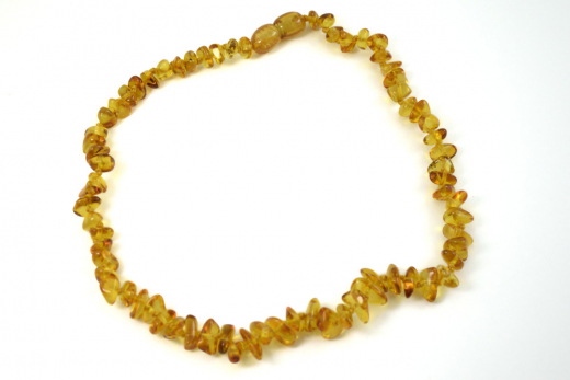 Baby Bernstein-Halskette Honig transparent