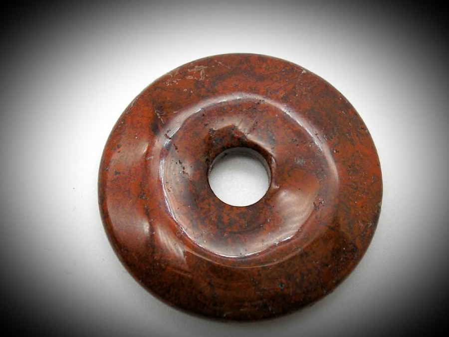 Donut Anhnger in Brekzien Jaspis 38  mm