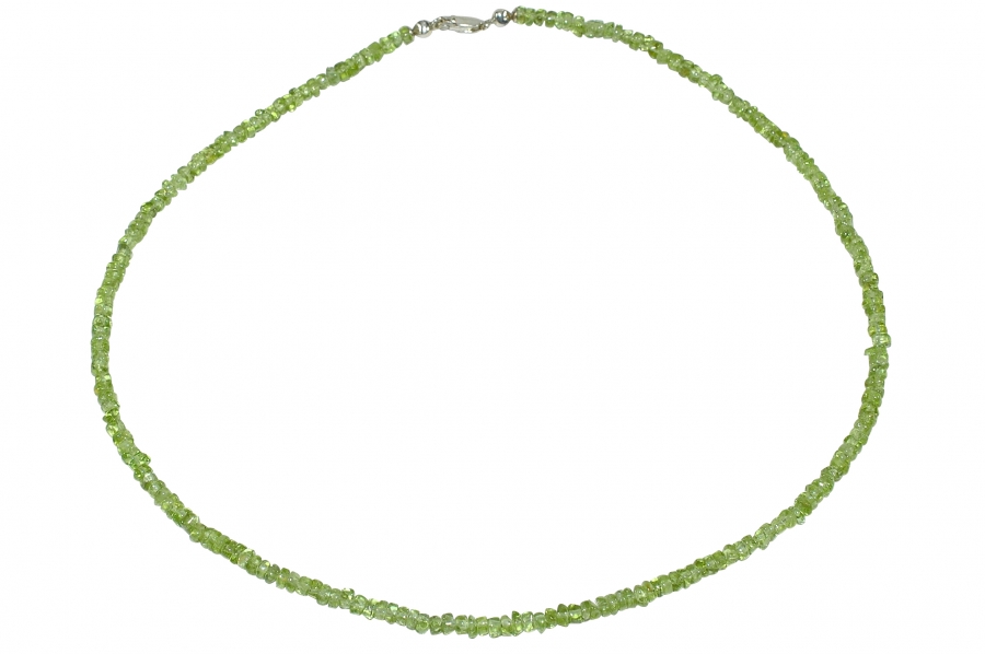 Wunderschner facettierte Peridot-Halskette mit 925er Silber