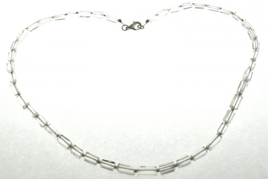 Wunderschne Bergkristall Halskette mit 925er Silber  Zwischenteile