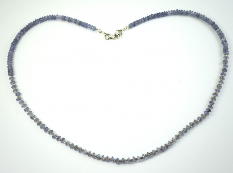 Wundrschne Tansanit Halskette mit 925 Silber