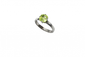 Peridot Ring 925-Silber Facettiert Gre: 16/ 56