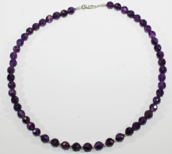 Wunderschne Amethyst - facettiert-Halskette A Qualitt mit 925er Silber