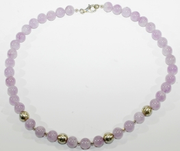 Wunderschne Amethyst-Halskette mit 925er Silber (Lavendel)