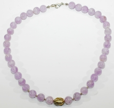 Wunderschne Amethyst-Halskette mit 925er Silber (Lavendel)