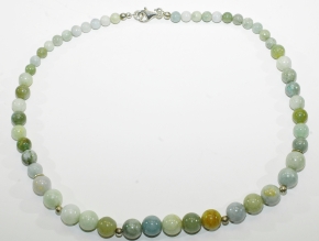 Wunderschne Burma Jade Halskette mit 925er Silber