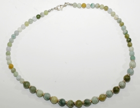 Wunderschne Burma Jade Halskette mit 925er Silber