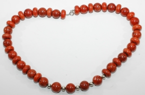 Rote Schaumkoralle-Halskette mit 925er Silber