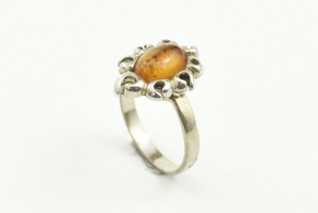 Bernstein Ring in 925er Sterling Silber gefasst