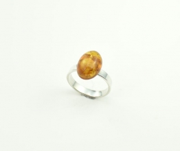 Bernstein Ring in 925er Silber