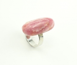 Damenring Rhodochrosit gefasst in 925-Silber