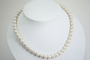Swasser Perlenkette Halskette mit 925er Silber Karabiner Verschlu