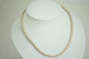 Swasser Perlenkette  mit 925er Silber Karabiner Verschlu