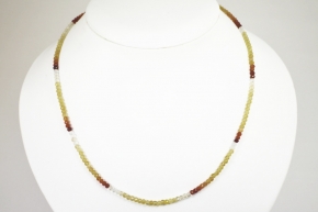 Feuer Opal facettiert  Halskette mit Karabinerverschluss in 10 Karat Gold 