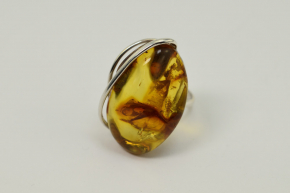 Bernstein Ring in 925 Silber gefasst