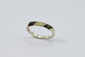 Bernstein Ring in 925 Silber gefast