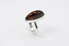 Bernstein Ring in 925 Silber gefasst