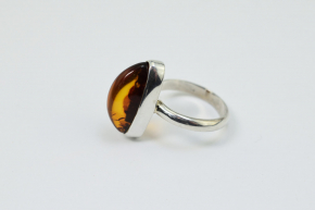 Bernstein Ring in 925 Silber gefasst
