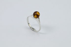 Bernstein Ring in 925 Silber gefast