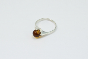 Bernstein Ring in 925 Silber gefast