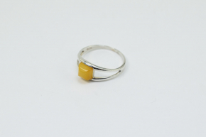 Bernstein Ring in 925 Silber gefast
