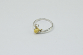 Bernstein Ring in 925 Silber gefast