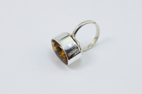 Bernstein Ring in 925 Silber gefast