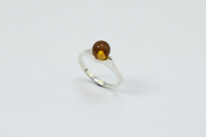 Bernstein Ring in 925 Silber gefast