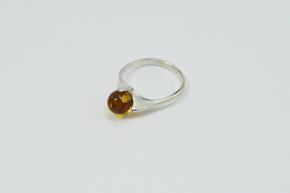 Bernstein Ring in 925 Silber gefast
