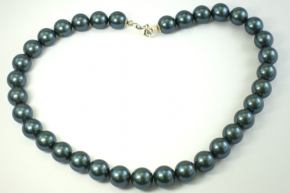Wunderschne Muschelkernperle Kette mit 925 Silber Karabiner Verschluss