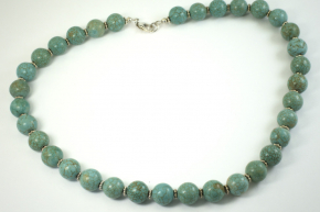Howlith/Trkis-Halskette mit 925 Silber